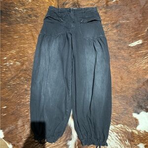 Free People wide leg faded black pants